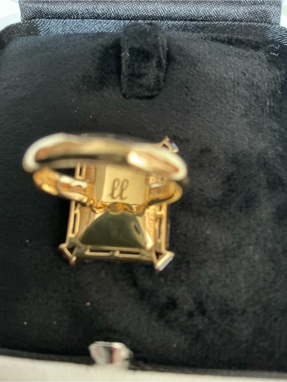 STUNNING DESIGNER FRANCESCA VILLA VINTAGE 18K GOLD LOLITE AND RHODOLITE RING